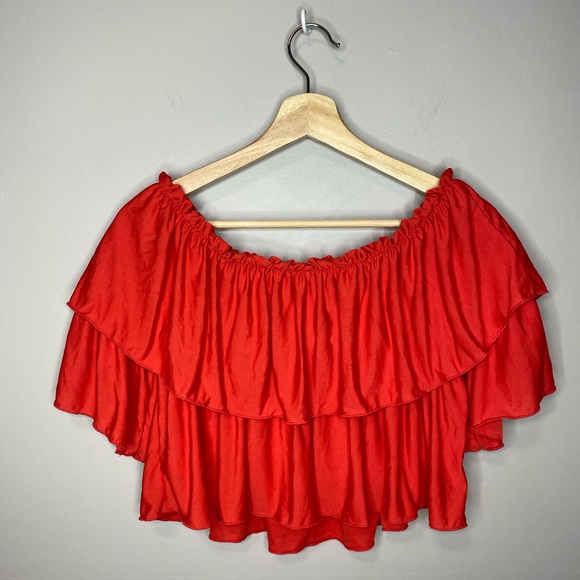 ASOS Crop Top Red with Ruffles - Picture 7 of 8